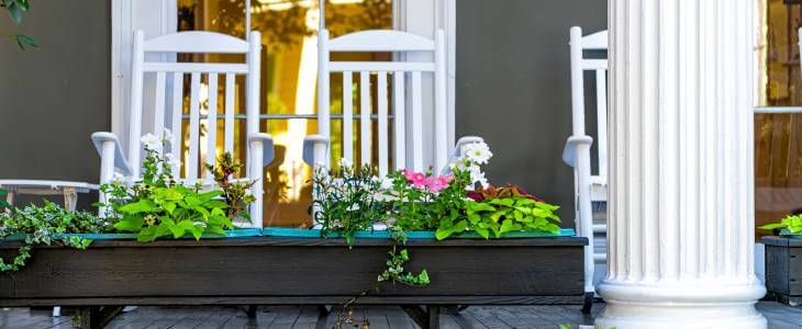 white chairs on a porch