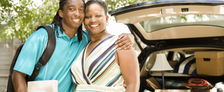 college aged kid with mother